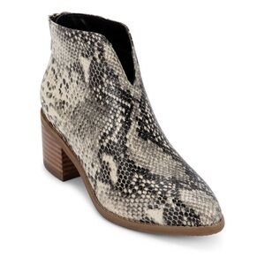 Aqua College NEW in Box Emily Booties Natural Snake Leather Size 9‎ Block Heel
